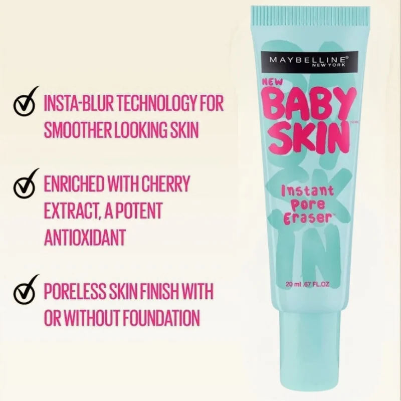 Maybelline Baby Skin Instant Pore Eraser Primer | Matte & Poreless Makeup Primer | Lightweight Pore-Blurring Formula | 22 ml - Image 4