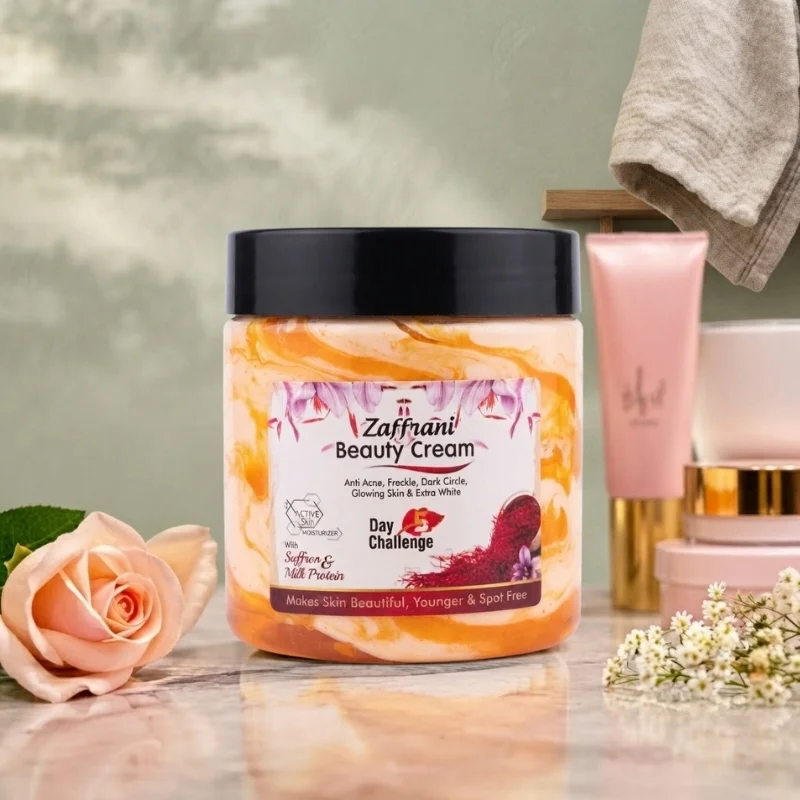 Zafrani Skin Brightening & Moisturizing Cream | Saffron-Infused Deep Hydration Cream | For Face & Body | 500ml - Image 3