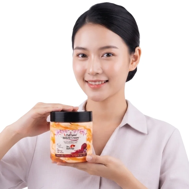 Zafrani Skin Brightening & Moisturizing Cream | Saffron-Infused Deep Hydration Cream | For Face & Body | 500ml - Image 4