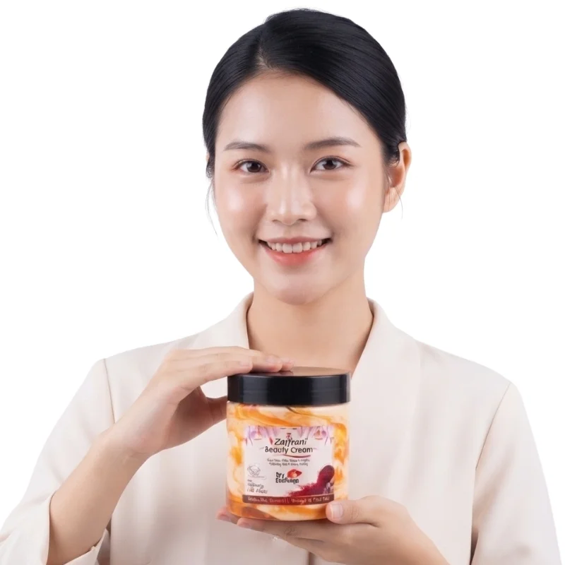 Zafrani Skin Brightening & Moisturizing Cream | Saffron-Infused Deep Hydration Cream | For Face & Body | 500ml - Image 5