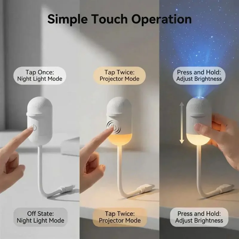 Galaxy Starry Sky Lamp Box | 2-in-1 Projector Night Light with 3 Projection Lenses | Built-in Night Light - Image 7