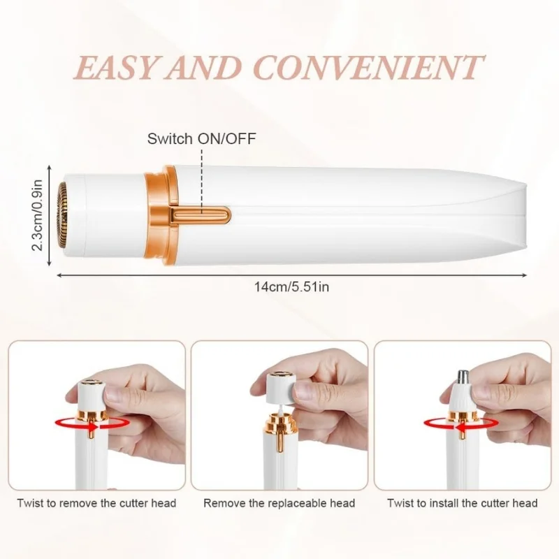 4-in-1 Electric Lady Shaver for Women | Rechargeable Cordless Hair Remover | Bikini Trimmer, Nose & Eyebrow Trimmer | For Face, Legs & Underarms - Image 3