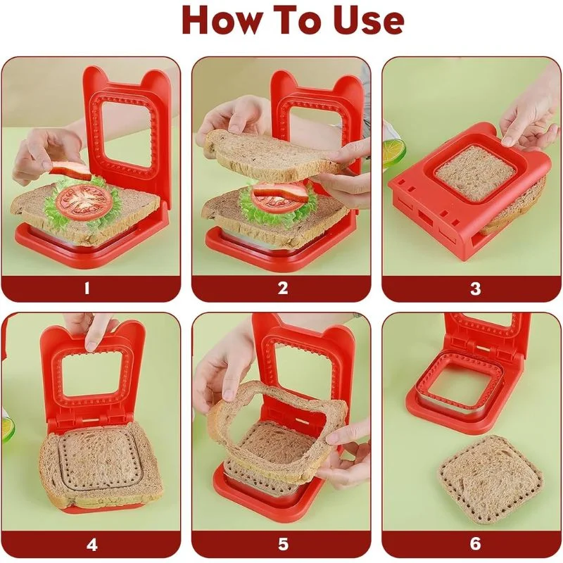 2-in-1 Sandwich Cutter & Sealer | Kids Bread Cutter, Decruster & Uncrustable Sandwich Maker | Random Color - Image 4