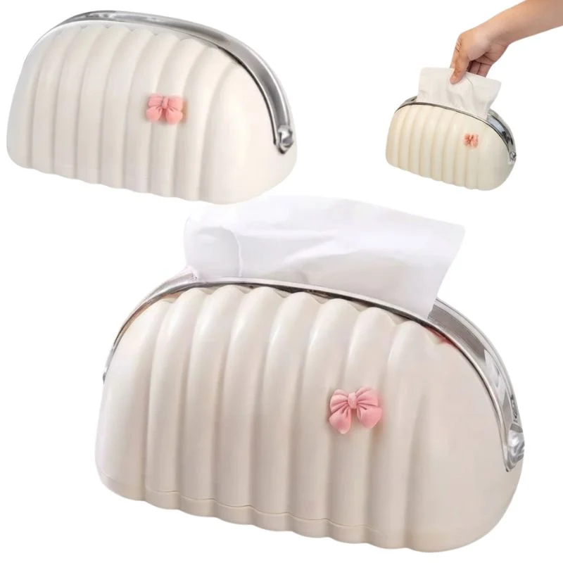 Shell Shape Tissue Box Holder | Elegant Wave Pattern Tissue Dispenser | Decorative Napkin Holder for Home & Office - Image 8