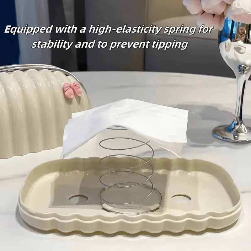 Shell Shape Tissue Box Holder | Elegant Wave Pattern Tissue Dispenser | Decorative Napkin Holder for Home & Office - Image 5