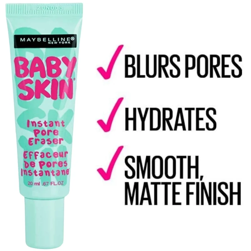 Maybelline Baby Skin Instant Pore Eraser Primer | Matte & Poreless Makeup Primer | Lightweight Pore-Blurring Formula | 22 ml - Image 6