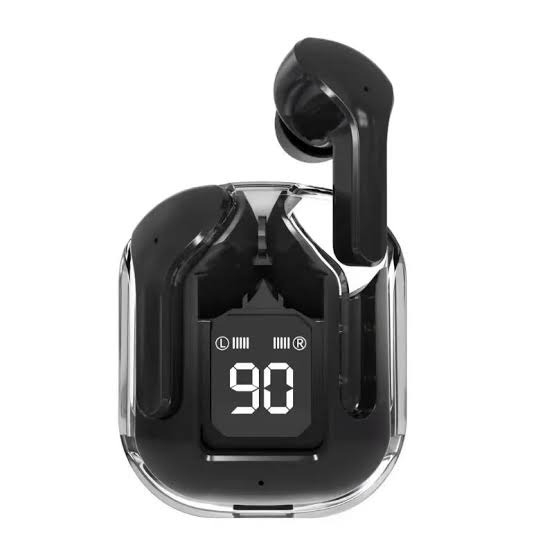 Air31 Earbuds Wireless | Crystal Transparent Bluetooth 5.3 | LED Display | Heavy Bass Stereo Sound - Image 3