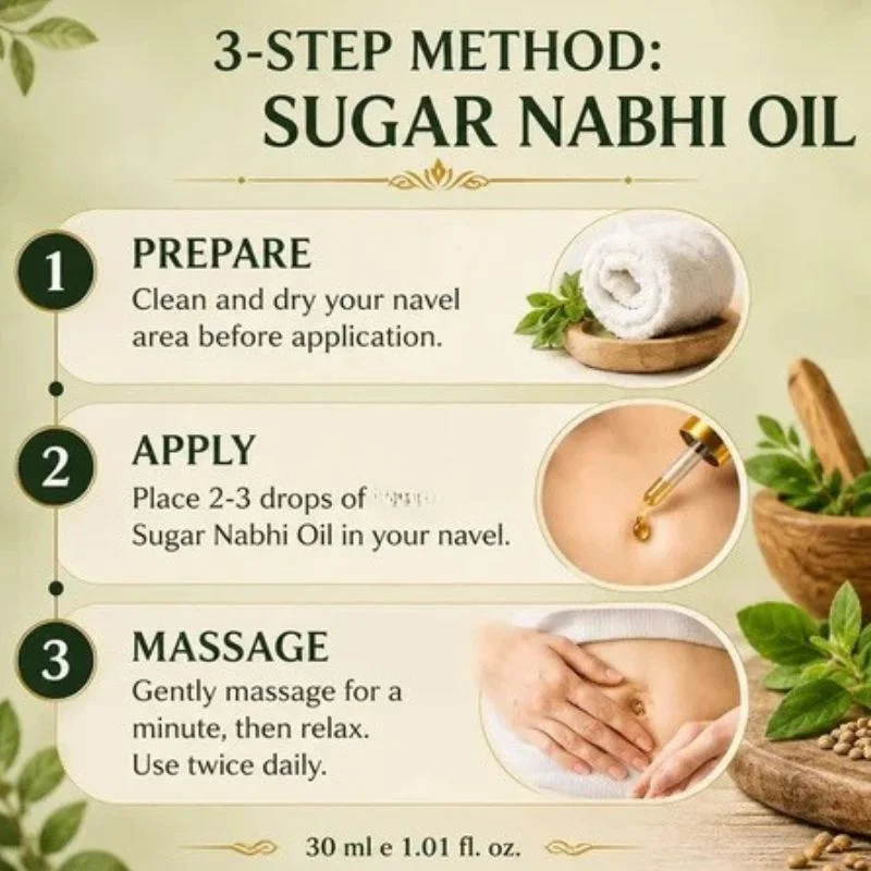 Sugar Balance Nabhi Oil | Herbal Belly Button Massage Oil | Ayurvedic-Inspired Navel Care Oil | 30ml - Image 6