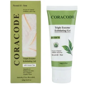 Coracode Triple Enzyme Exfoliating Gel With Green Tea | Facial Exfoliating Gel for Dead Skin & Skin Texture | 100g