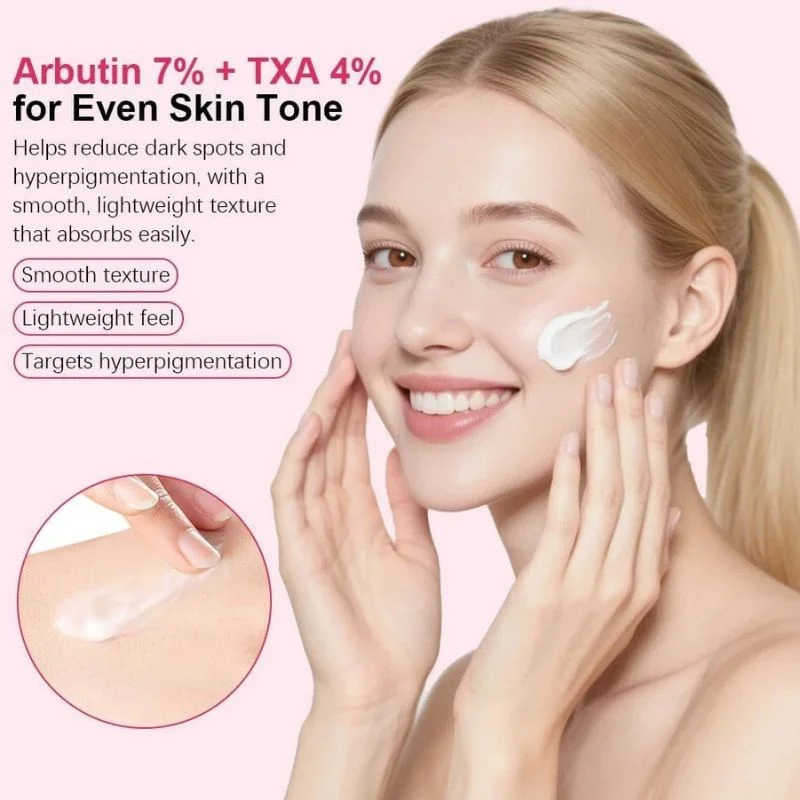 Arbutin 7% + Tranexamic Acid 4% Cream | Brightening Moisturizer for Dark Spots, Uneven Tone & Hydration | 50g - Image 5