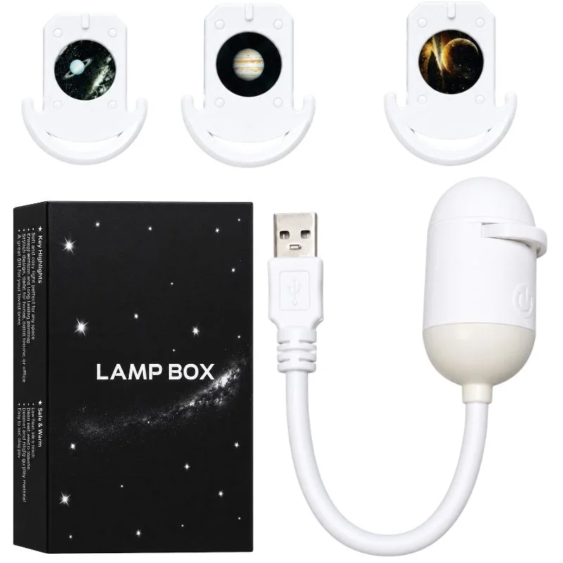 Galaxy Starry Sky Lamp Box | 2-in-1 Projector Night Light with 3 Projection Lenses | Built-in Night Light - Image 5