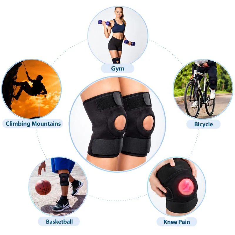 Adjustable Open Patella Knee Support Brace | Compression Knee Cap for Gym, Running, Walking & Sports | Joint Support for Men & Women | Random Color - Image 9