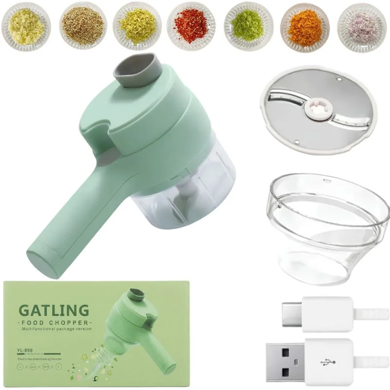 Electric Food Chopper & Vegetable Cutter | Multifunctional USB Rechargeable Food Processor | Chopping, Slicing, Grating & Grinding - Image 3