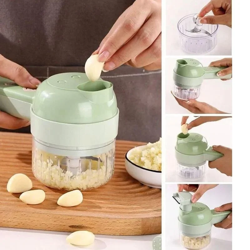 Electric Food Chopper & Vegetable Cutter | Multifunctional USB Rechargeable Food Processor | Chopping, Slicing, Grating & Grinding - Image 8